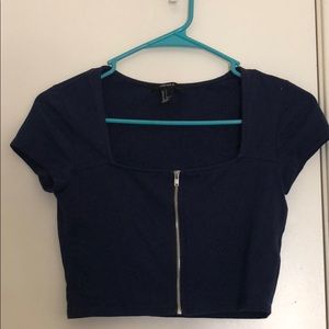 Zip up crop top